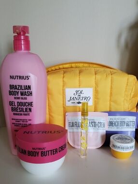 Brazilian Popular Bath And Body Care Including 10ml #62 & BumBum Cream.